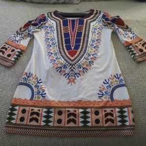 printed top with printed tights